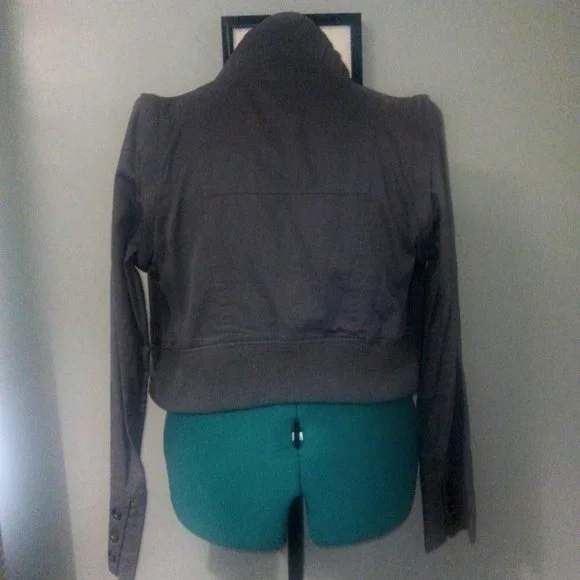 Ali & Kris Convertible Cropped Gray Jacket Sz L - Picture 4 of 15